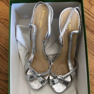 Kate Spade size 8 Silver Heels